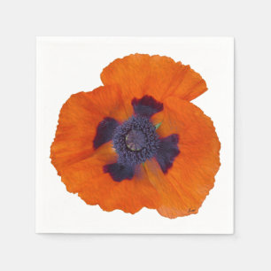 Scarlet Orange Poppy 1 Paper Napkins