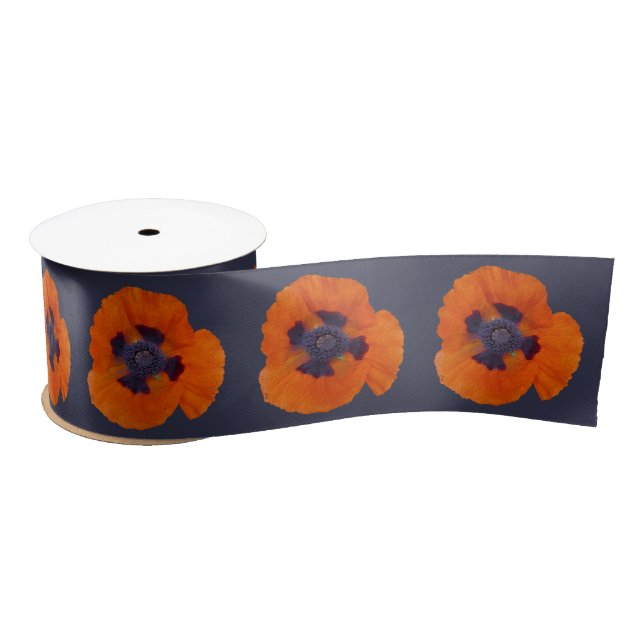 Scarlet Orange Poppy 1 Satin Ribbon (Spool)