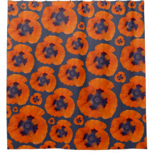 Scarlet Orange Poppy 1 Shower Curtain