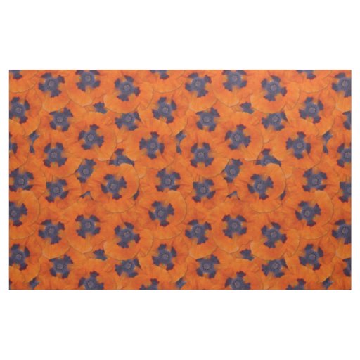 Scarlet Orange Poppy Seamless Pattern Fabric