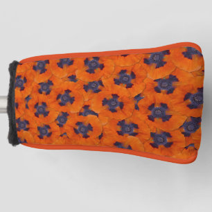Scarlet Orange Poppy Seamless Pattern Golf Head Cover
