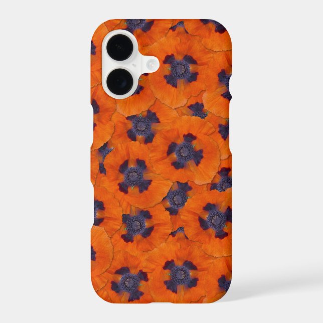 Scarlet Orange Poppy Seamless Pattern Iphone Case (Back)