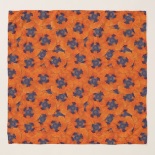Scarlet Orange Poppy Seamless Pattern Scarf