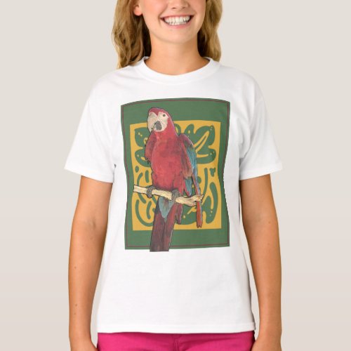 Scarlet Parrot Art T_Shirt