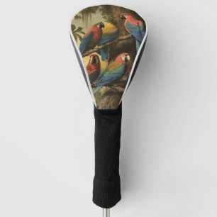 Scarlet Parrot Jungle Undergrowth Premium Club Golf Head Cover