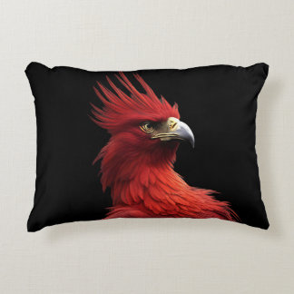 Scarlet Phoenix Sits Proudly Accent Pillow