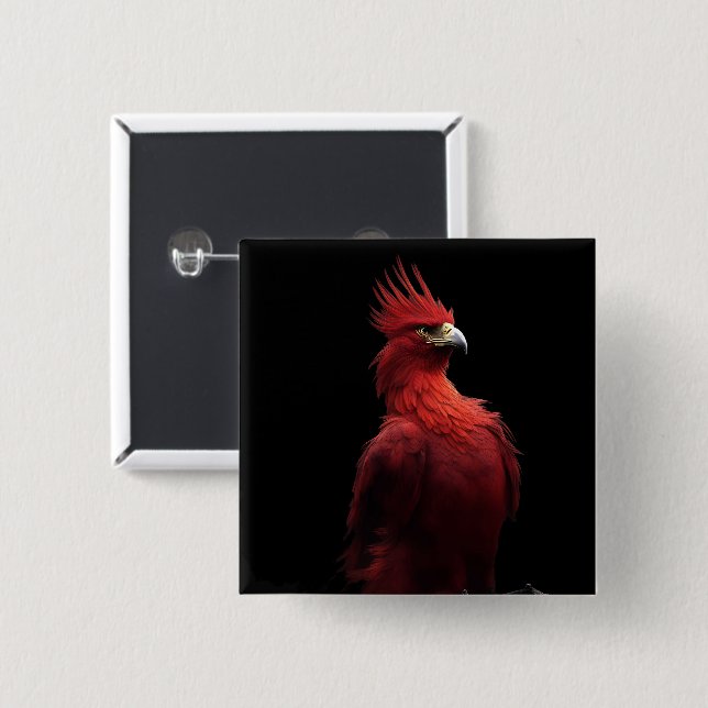 Scarlet Phoenix Sits Proudly Button (Front & Back)