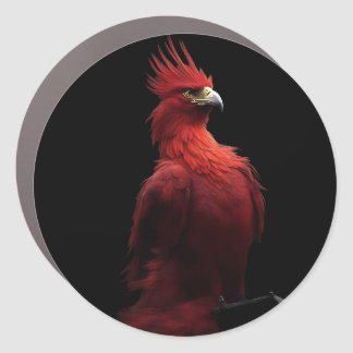 Scarlet Phoenix Sits Proudly Car Magnet