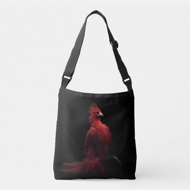 Scarlet Phoenix Sits Proudly Crossbody Bag (Front)
