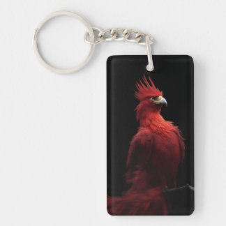 Scarlet Phoenix Sits Proudly Keychain