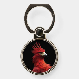 Scarlet Phoenix Sits Proudly Phone Ring Stand