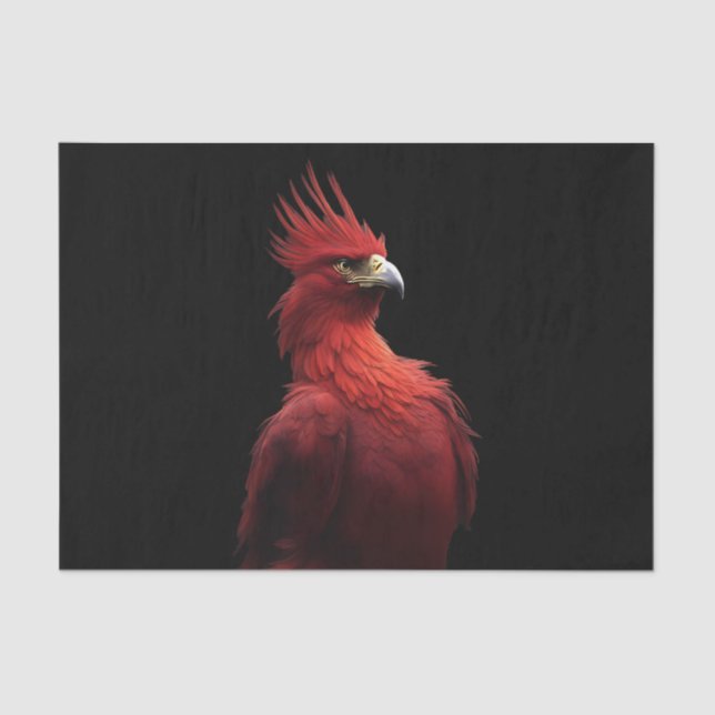 Scarlet Phoenix Sits Proudly Tissue Paper (Front)