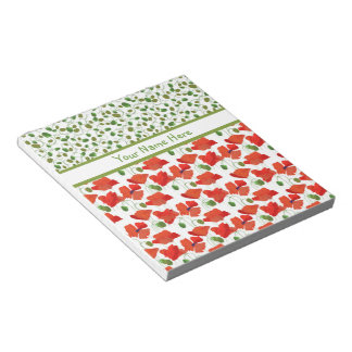Scarlet Poppies and Buds Notepad or Jotter