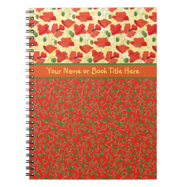 Scarlet Poppies and Buds: Spiral Notebook, Journal (Front)