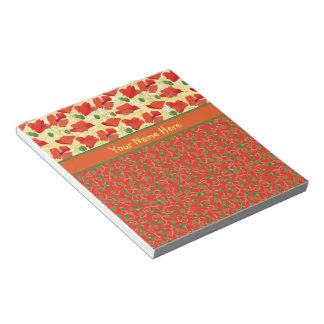 Scarlet Poppies, Buds: Notepad or Jotter
