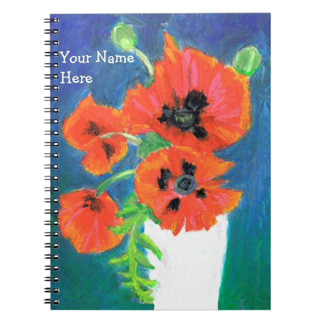Scarlet Poppies Customizable Spiral Notebook (Front)