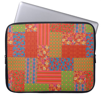 Scarlet Poppies Faux-patchwork Laptop Sleeve