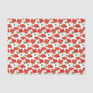 Scarlet Poppies Floral Pattern to Customize Tissue Paper