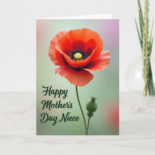 Scarlet Poppy Mothers Day Card (Front)