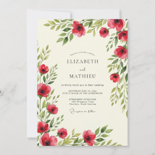 Scarlet Radiant Spring Wedding Invitation