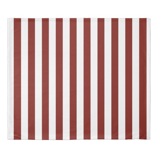 Scarlet Red And White Vertical Stripes Duvet Cover Zazzle Com