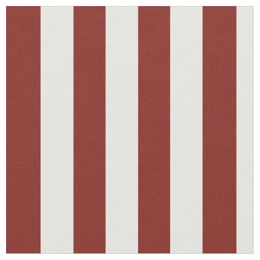 Scarlet Red and White Vertical Stripes Fabric