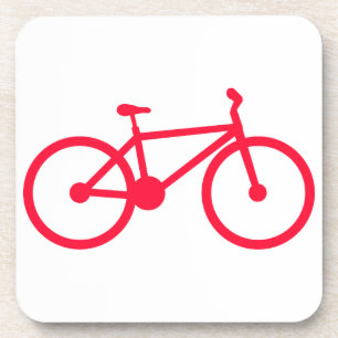 Scarlet Red Bicycle Drink Coaster