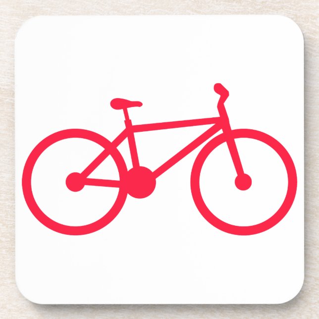 Scarlet Red Bicycle Drink Coaster (Front)