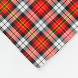 Scarlet Red, Black and White Sporty Plaid Fleece Blanket