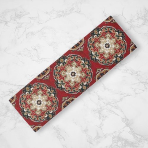 Scarlet Red Black Oriental Persian Carpet Pattern Runner