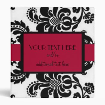 Scarlet Red Damask Binder by cami7669 at Zazzle