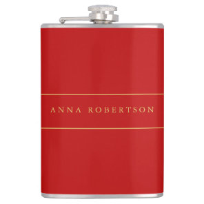 Scarlet Red Gold Colors Add Name Script Flask