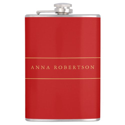 Scarlet Red Gold Colors Add Name Script Flask