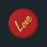 Scarlet Red Gold Colors Love Wedding Calligraphy Magnet<br><div class="desc">You can easily change the fonts and colors. You can also add your logo and the background image as you like.</div>