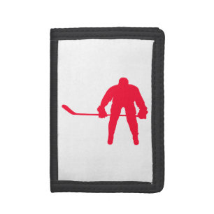 Scarlet Red Hockey Trifold Wallet