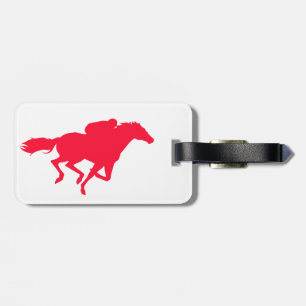 Scarlet Red Horse Racing Luggage Tag