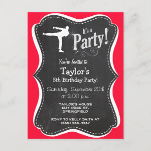 Scarlet Red Martial Arts Invitation Postcard