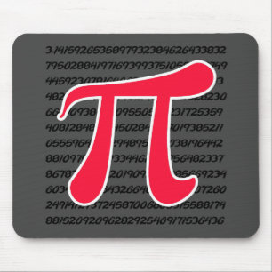 Scarlet Red Pi Symbol Mouse Pad