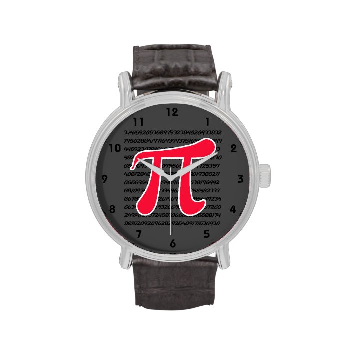 Scarlet Red Pi Symbol Wrist Watch