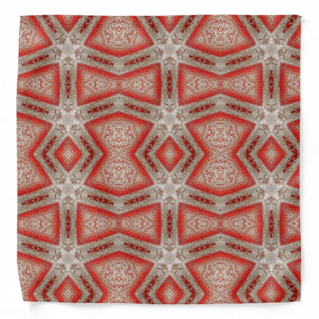 Scarlet red snow white geometric abstract art bandana (Front)