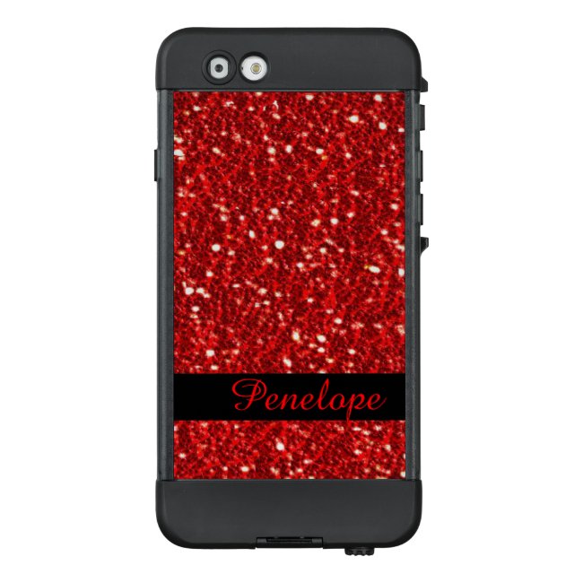 Scarlet Red Sparkly Glitter Bling Add Your Name