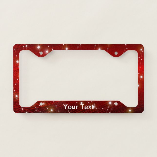 Scarlet Red Starlight Cascade Graphic License Plate Frame (Front)