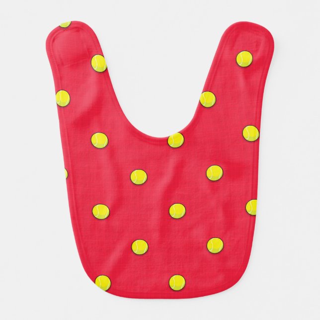 Scarlet Red Tennis Ball Pattern Bib (Front)