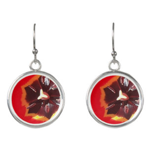 Scarlet Red Tulip  Earrings