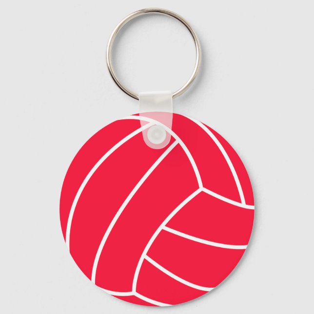 Scarlet Red Volleyball Keychain (Front)