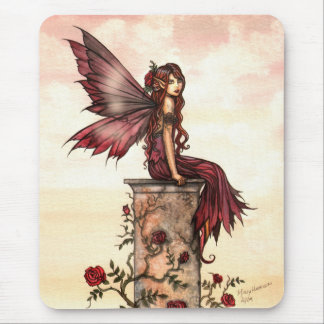Scarlet Rose Fairy Fantasy Art Mousepad