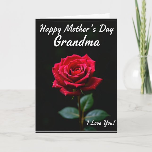 Scarlet Rose Sweet Mothers Day Card (Front)