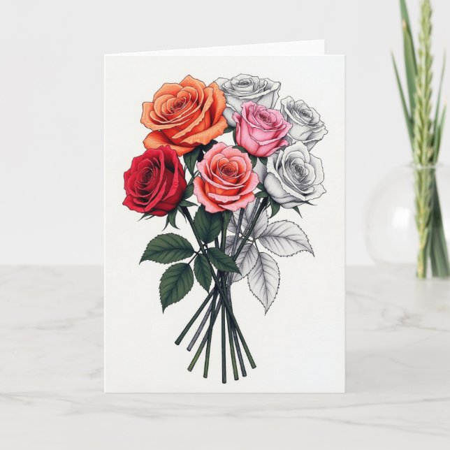 Scarlet Roses Mothers Day Card (Front)