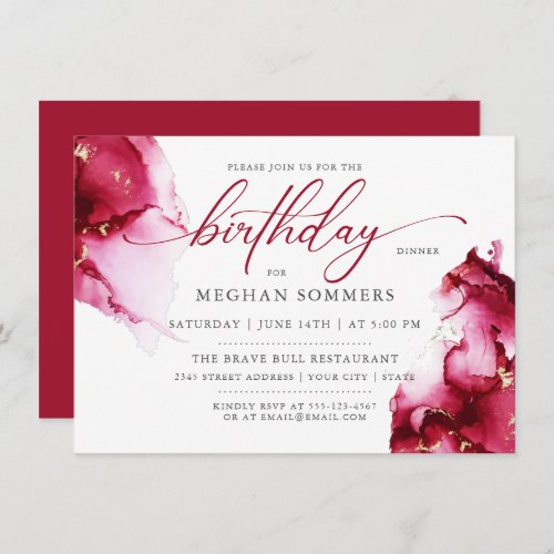 Scarlet Ruby Red  Gem Geode Invitation