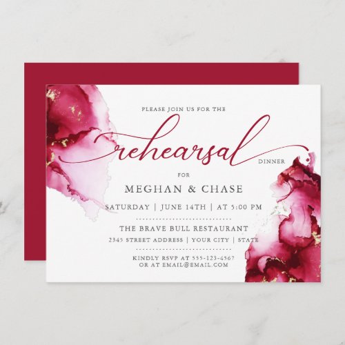 Scarlet Ruby Red  Gem Geode Invitation